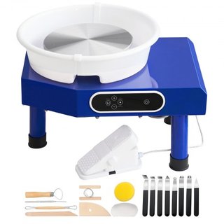 Rueda de Alfarero 24.9 cm Rueda de Cerámica con Pedal de Pie Herramientas de Esculpido Delantal 350W