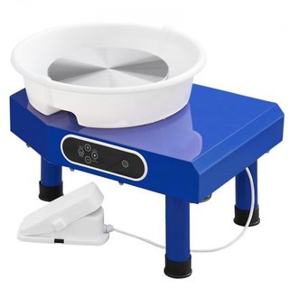 Rueda de Alfarero 24.9 cm Rueda de Cerámica con Pedal de Pie Herramientas de Esculpido Delantal 350W