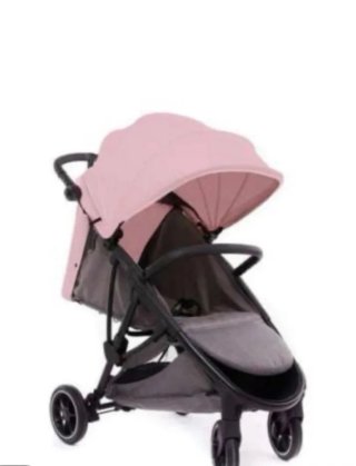 Carrito de paseo rosa y gris oscuro