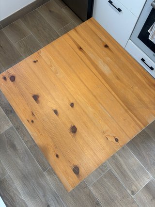 Mesa de comedor Ikea madera y blanca
