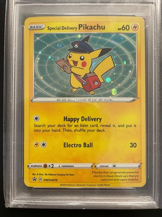 Pikachu Special Delivery SWSH074 PSA 9
