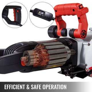 Cortadora de Pared, Máquina de Corte de Pared de 34 mm de Profundidad de Corte 2500W Máquina de Corte de Ranuras de Pared de 38 mm de Ancho con 5 Cuchillas de 115 mm de Diámetro 6300r/Min con Rayo...