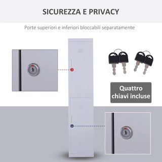 Armario 4 Estantes 2 Puertas Cierre de Seguridad Oficina Garaje Taller Acero Laminado en Frío 38X46X180Cm Gris