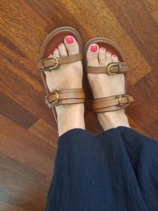 Sandalias de piel Zara marrones