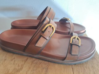 Sandalias de piel Zara marrones