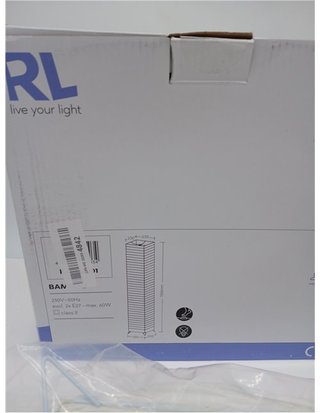 Trio Lighting R40122001 Lampara Pie de Papel con Interruptor de Pie - Atenuación - Color Blanco