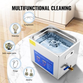 Limpiador Ultrasónico Profesional, Limpiador Ultrasónico de Joyería de 10 L con Temporizador Digital y Calentador, Limpiador Sónico Industrial de Acero Inoxidable de 40kHz para Gafas, Relojes, Ani...