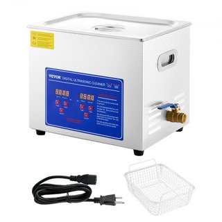 Limpiador Ultrasónico Profesional, Limpiador Ultrasónico de Joyería de 10 L con Temporizador Digital y Calentador, Limpiador Sónico Industrial de Acero Inoxidable de 40kHz para Gafas, Relojes, Ani...