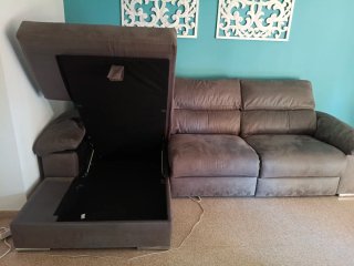 Sofá Chaise Longue con Canapé y Asientos Motorizad