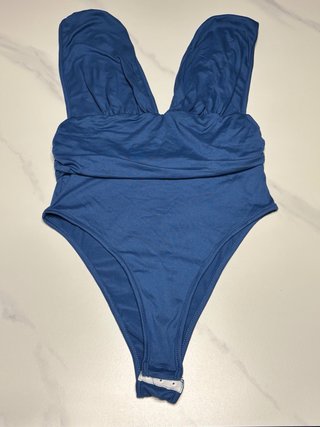 Body donna blu scollo profondo taglia M