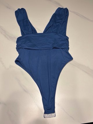Body donna blu scollo profondo taglia M