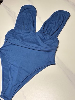 Body donna blu scollo profondo taglia M