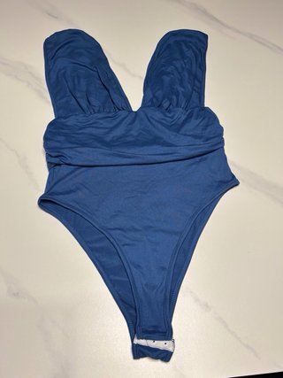 Body donna blu scollo profondo taglia M