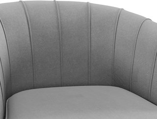 Sillón de Dormitorio, Sillón de Terciopelo con Patas Doradas, Sillón para Sala de Estar y Salón en Poliéster y Acero, 71X72X75Cm, Gris