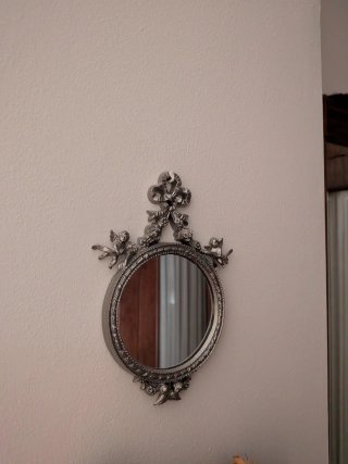 Espejo Vintage Plateado con Querubines