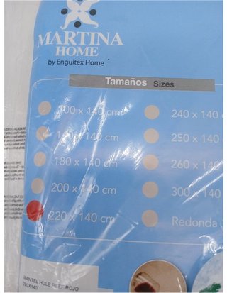 Martina Home Mantel Hule Reef Rojo 220X140