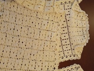4 Apoya brazos vintage ganchillo beige