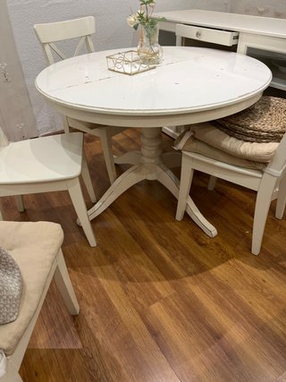 Mesa extensible redonda madera