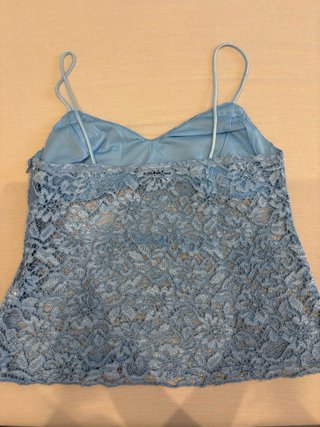 Canottiera pizzo Terranova blu