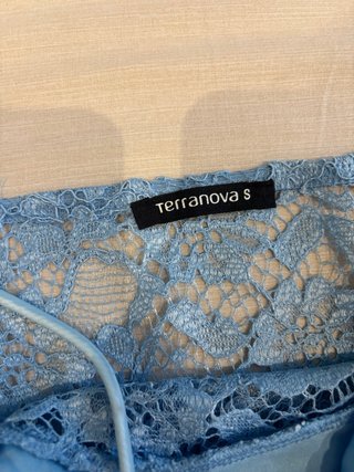 Canottiera pizzo Terranova blu