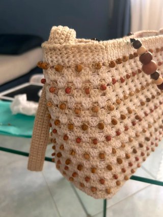Borsa fatta a mano con perline