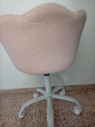Silla Escritorio Forma Concha Borreguito Rosa
