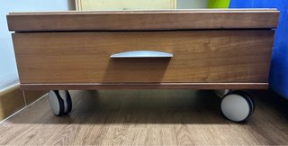 Mesita de noche madera y cristal