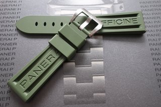 Cinturino in gomma per Panerai 22mm Verde Militare