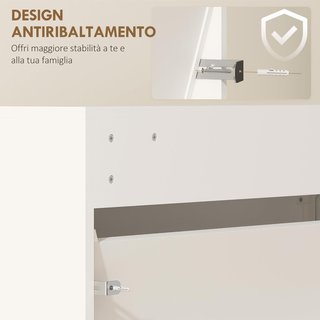 Zapatero Slim Ahorra Espacio con 3 Puertas Abatibles, Zapatero de Entrada con Superficie Superior para Objetos, Zapatero Ahorra Espacio para 9 Pares, 65X17X114.5 Cm, Blanco