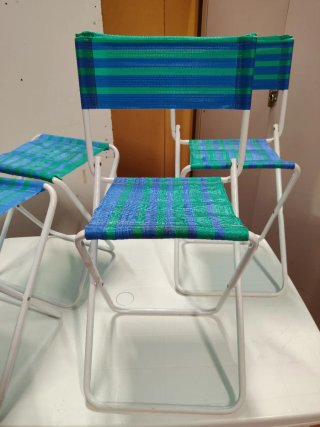 Sedie da picnic pieghevoli blu/verdi
