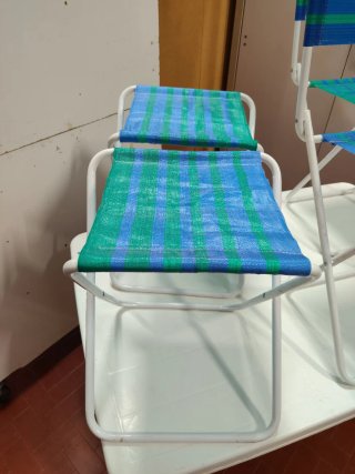 Sedie da picnic pieghevoli blu/verdi