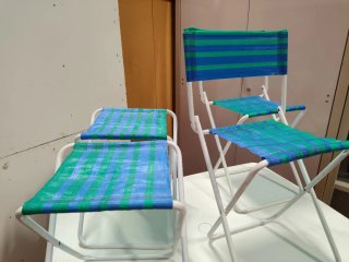 Sedie da picnic pieghevoli blu/verdi