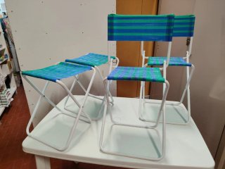 Sedie da picnic pieghevoli blu/verdi