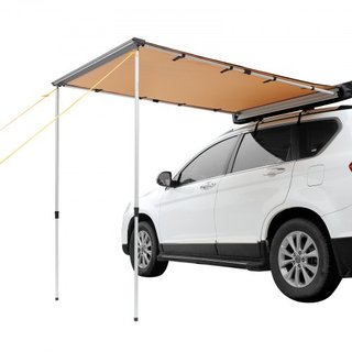 Tenda Laterale per Auto, Ampia Ombreggiatura di 4,6'x6,6' per Veicoli, Tenda Retrattile PU3000mm UV50+ con Borsa di Stoccaggio Impermeabile, Adatta per Camion, SUV, Furgoni, Camper
