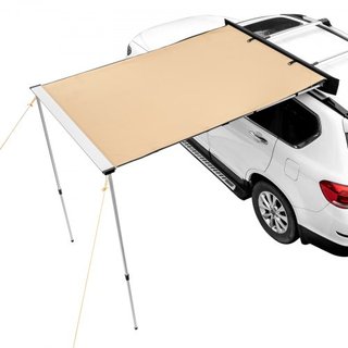 Tenda Laterale per Auto, Ampia Ombreggiatura di 4,6'x6,6' per Veicoli, Tenda Retrattile PU3000mm UV50+ con Borsa di Stoccaggio Impermeabile, Adatta per Camion, SUV, Furgoni, Camper