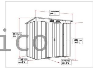 Caseta Metálica Eco Pent Roof 113x176x203 cm - Duramax