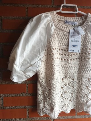 Blusa Zara Beige Talla S