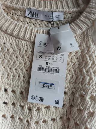 Blusa Zara Beige Talla S