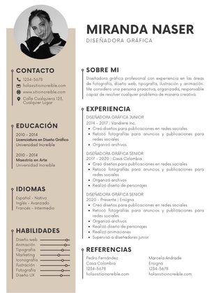 Currículum vitae llamativo