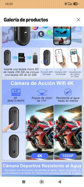Cámara de Acción Nisanmoon 4K WiFi
