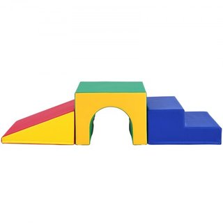 Escalador de Túnel Único, Parque Infantil para Niños Pequeños, Bloques de Escalada de Espuma para Niños, Laberinto de Túnel para Niños con Escaleras y Rampa, Interior para Niños Pequeños y Preesco...