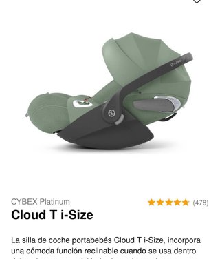 Silla coche Cybex 0-24 meses + Base T verde