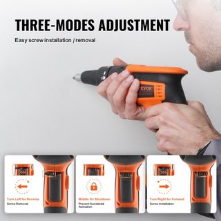 Taladro de Tornillos para Paneles de Yeso, Taladro de Tornillos para Paneles de Yeso de 20V Max, Kit de Taladro de Paneles de Yeso Inalámbrico sin Escobillas de 4200RPM con 2 Baterías, Cargador, C...