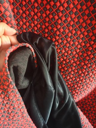 Vestido mujer rojo y gris