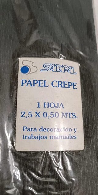 Lote 3 Papel Crepé Negro Sadipal 2.50x0.50m