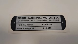 Pegatina Homologación Derbi Country CI-0073