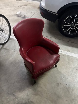 Sillón Vintage Piel Rojo