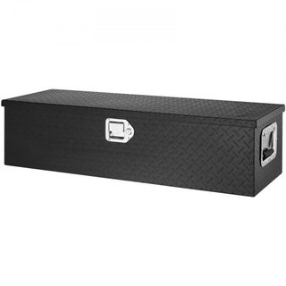 Caja de Herramientas de Aluminio de Alta Resistencia para Cama de Camión, Caja de Herramientas de Placa de Diamante con Mango Lateral y Llaves de Bloqueo, Caja Organizadora de Herramientas para Pi...