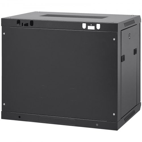 Gabinete de Servidor de Red Montado en Pared de 9U, 60x45x50cm, 39.4 cm de Profundidad, Enclosure de Rack de Servidor, Capacidad de Carga Máxima en Tierra de 90.7 kg, con Puerta de Vidrio con Cerr...