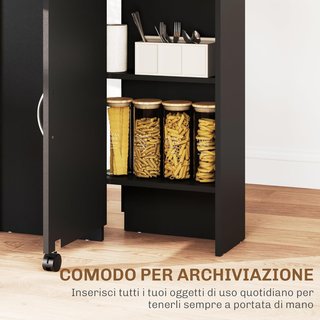 Mesa de Comedor Plegable, Mesa de Cocina Plegable para 6 Personas, Escritorio Plegable Ahorra Espacio con 2 Estantes Abiertos y Ruedas con Freno, para Sala de Estar, Oficina, 140X75X74Cm, Negro